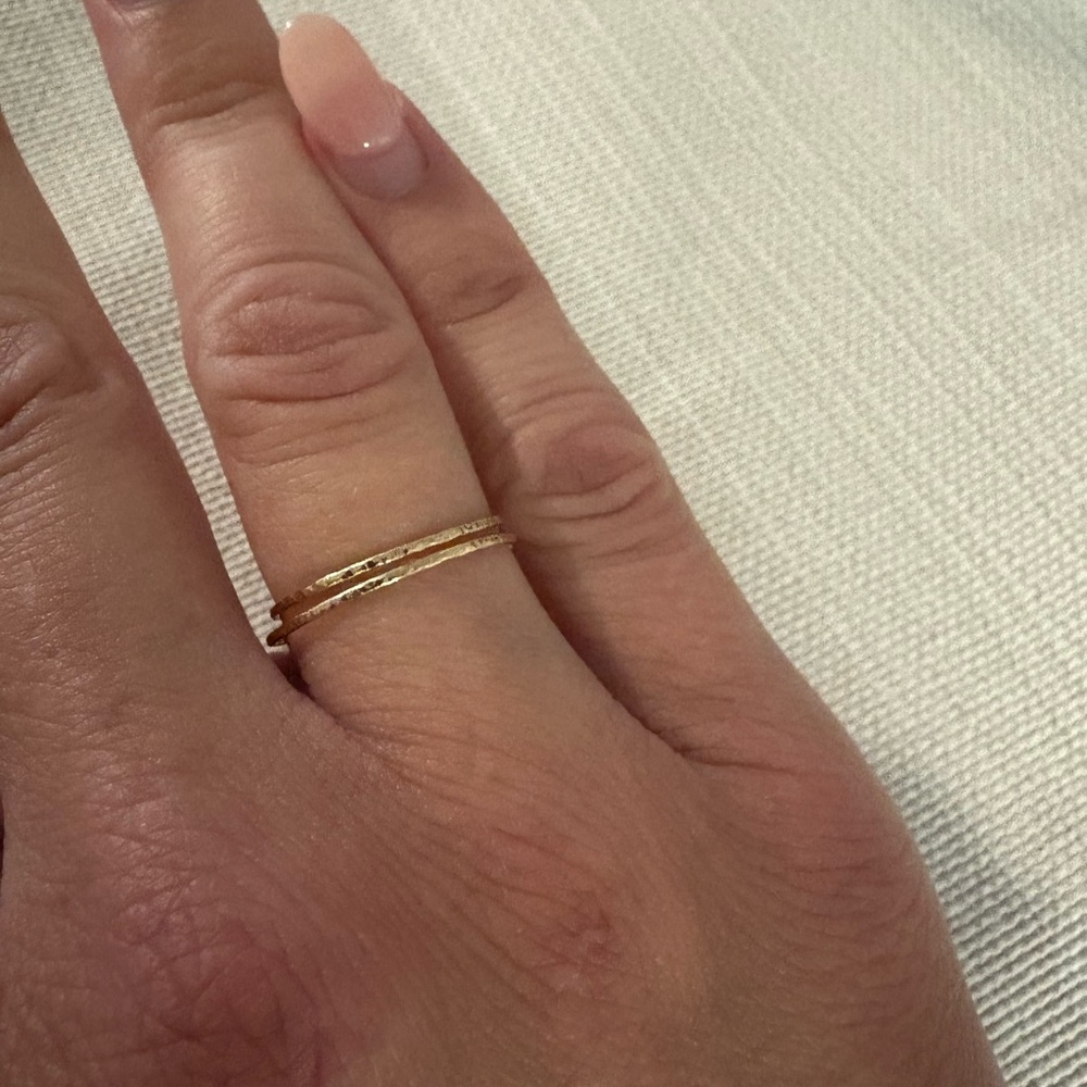 Size 6 Solid 14 K Gold Stacking Rings (2 rings)